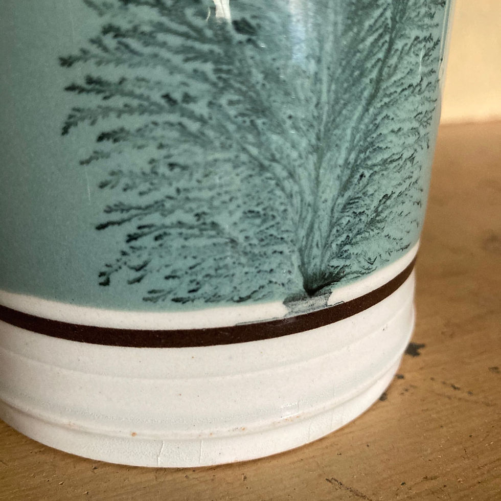 Thumbnail: NOW SOLD - Antique mochaware mug (sage)