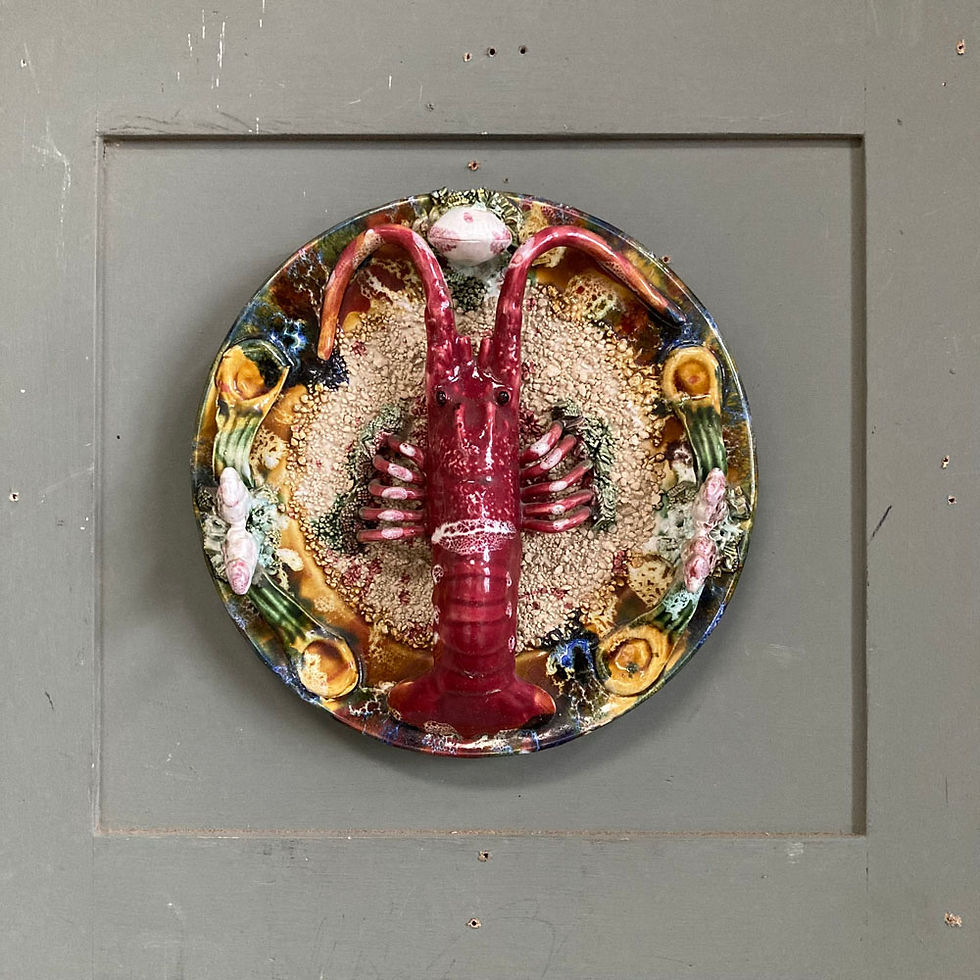 Thumbnail: Majolica Palissy-style plate - 'Spiny Lobster'