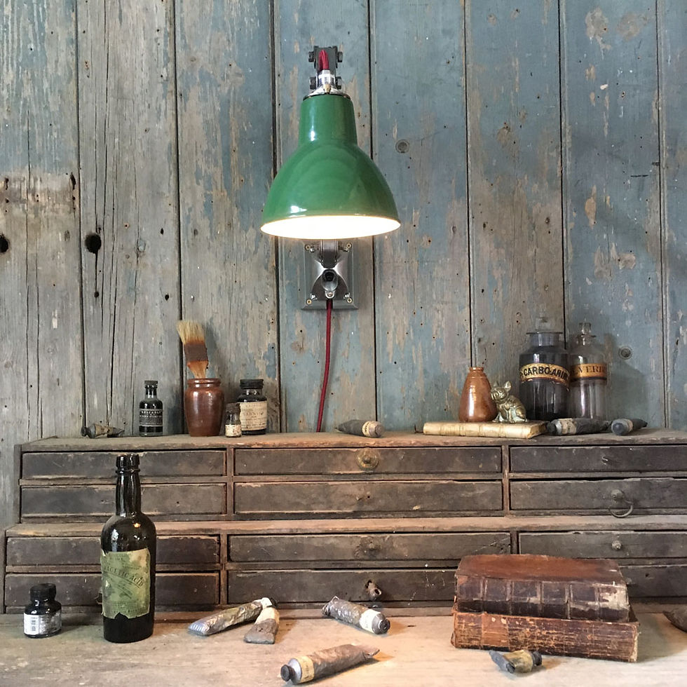 Thumbnail: NOW SOLD - Vintage industrial work lamp - polished arm