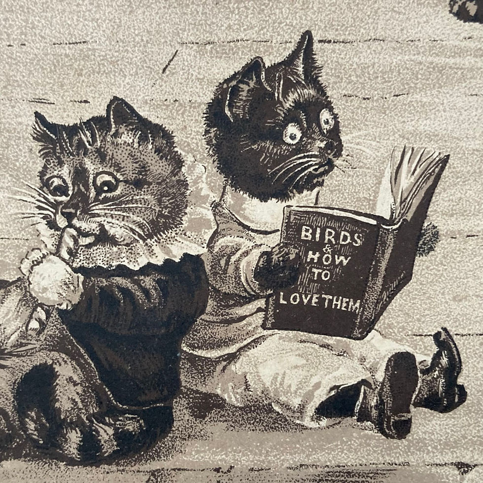 Thumbnail: SOLD - Antique Louis Wain cat print -'School Room'
