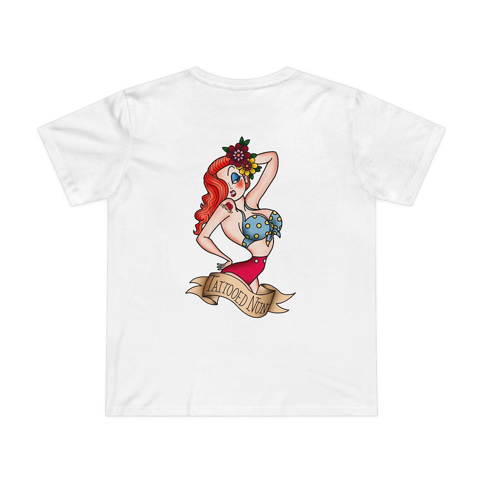 Thumbnail: "I'm not bad. I'm just drawn that way" | Tattooed Nun Lifestyle T-Shirt (Womens)