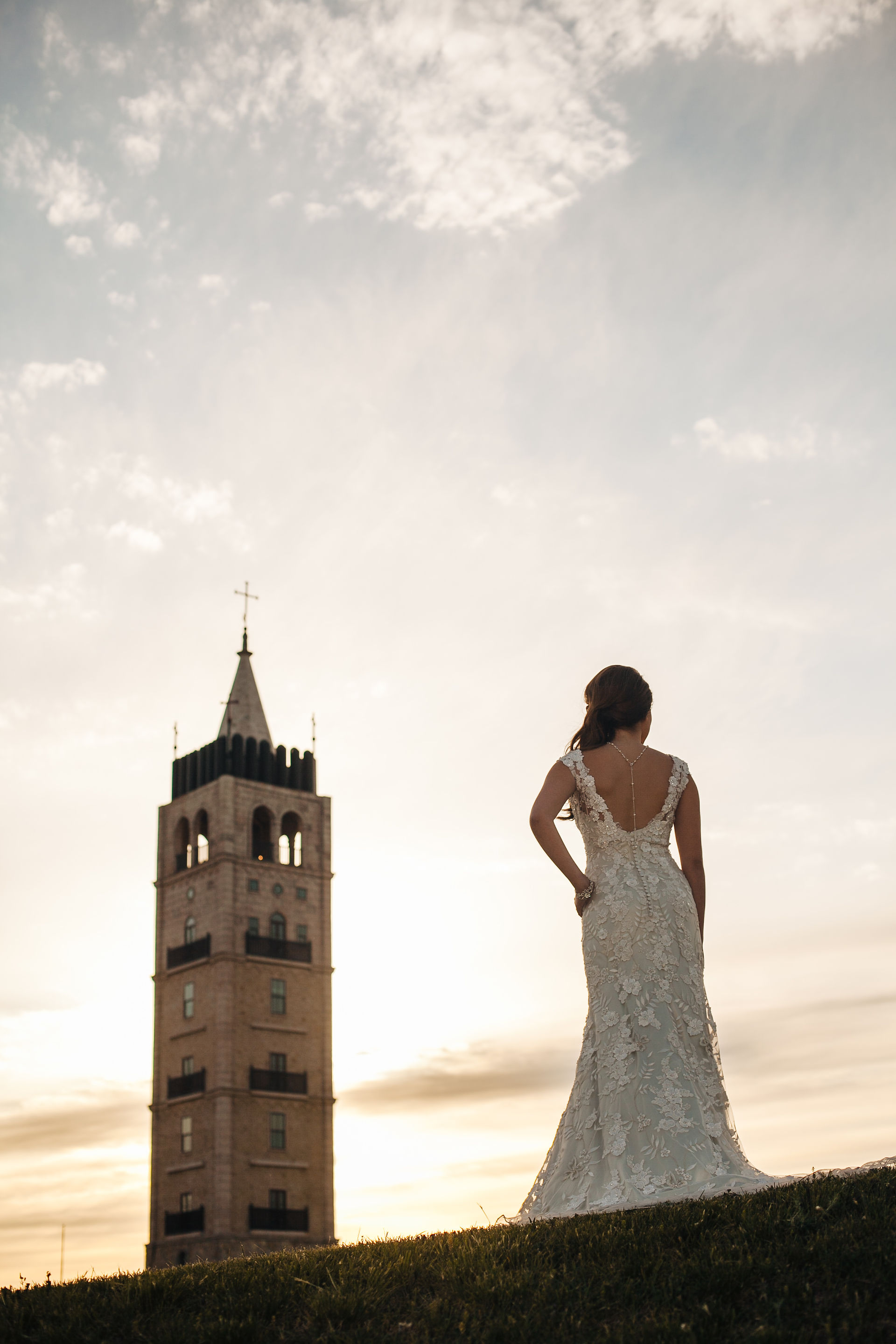 Bridal Portrait at the Bell Tower at Adriatica in McKinney, Texas | Mary Cyrus Photography