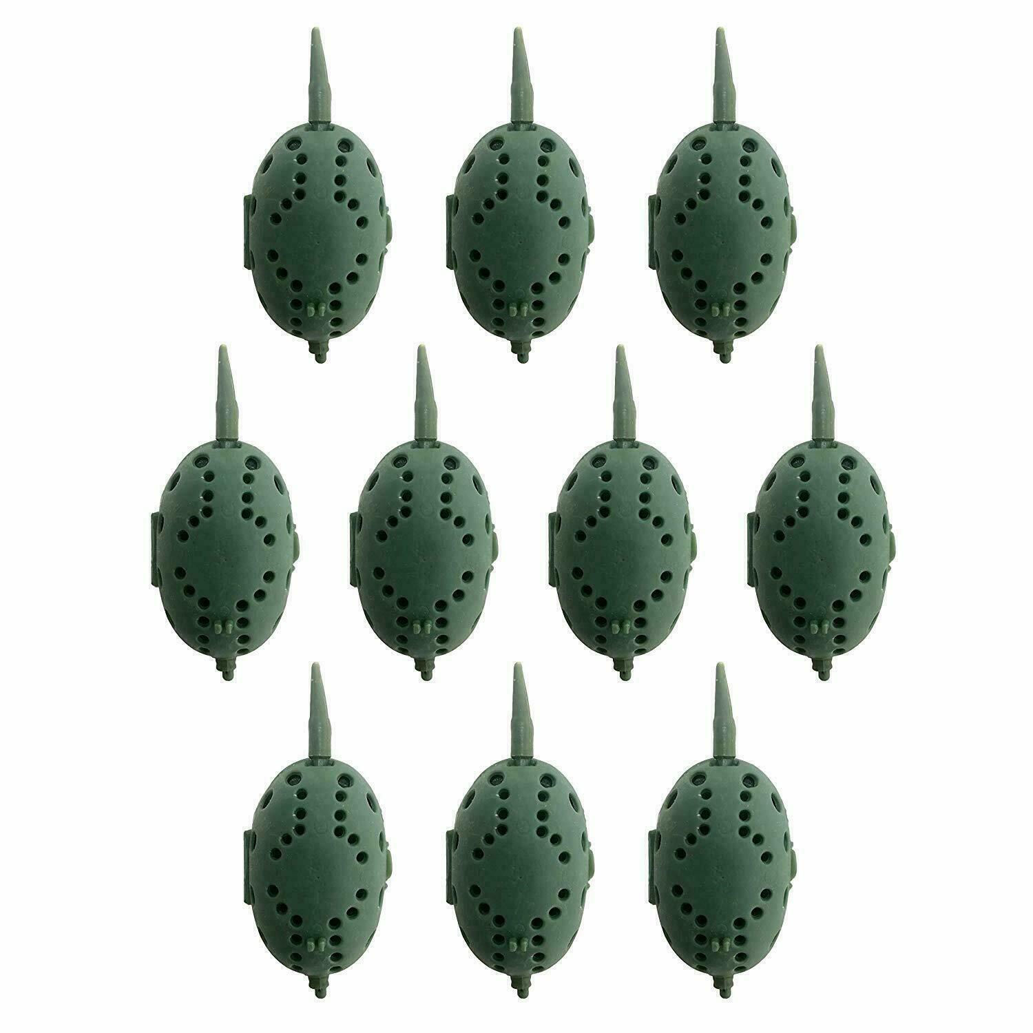 10 x Inline Clam shell Maggot Grub Feeder Fishing Feeders 30g