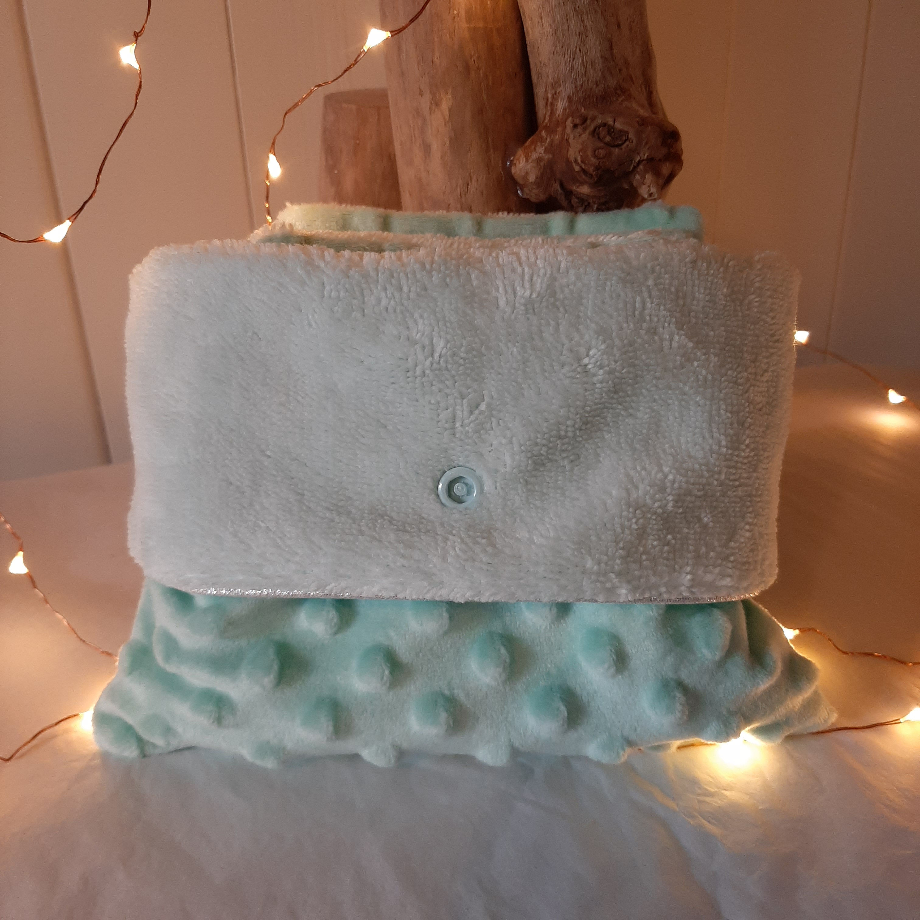 Ensemble pochette et lingettes couleur Vert d'eau clair