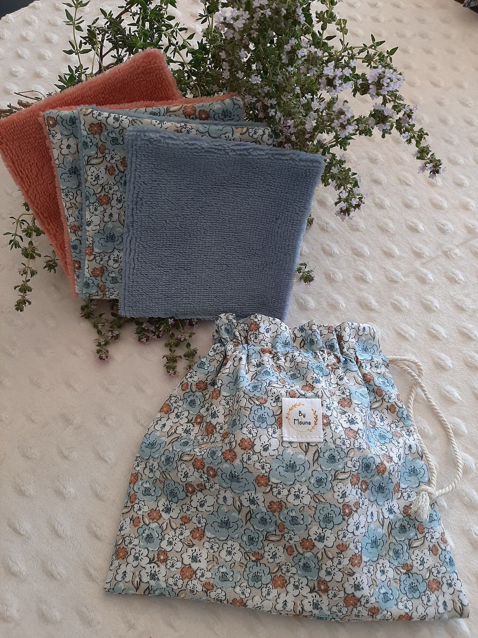 Miniature : Pochon avec 4 lingettes assorties