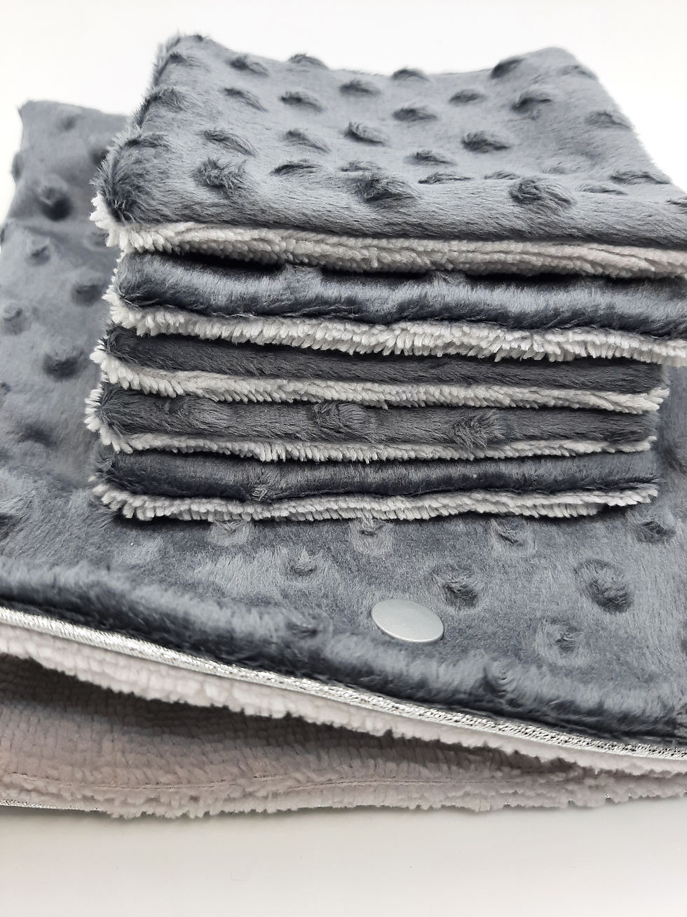 Miniature : Lot lingettes double-faces couleur Gris foncé/gris clair