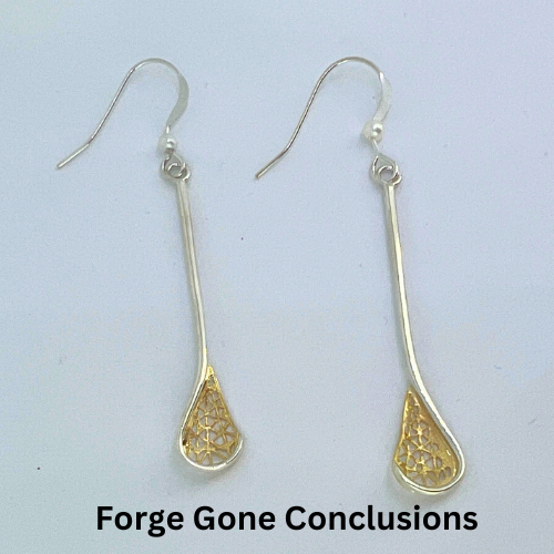 Lacrosse Earrings on White Background