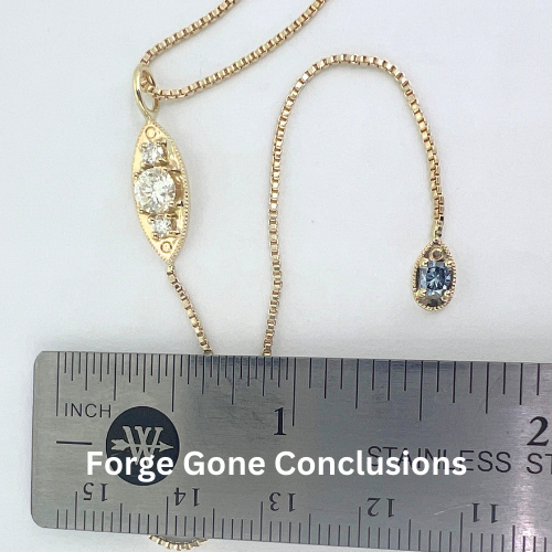 Y Necklace with Diamonds with ruler length