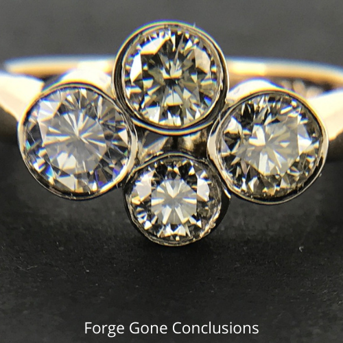 Diamond Cluster Ring Front View