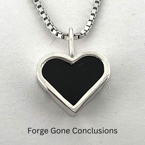 Black Heart Necklace Closeup