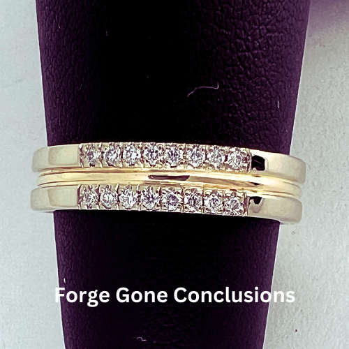 3 Band Ring with Diamonds on black holder 2