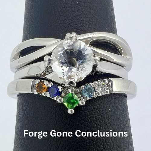 5 Year Anniversary Ring with Engagement and Wedding Rings