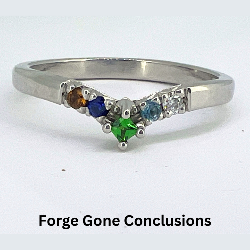 5 Year Anniversary Ring on white background