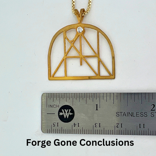 Artisan Pendant Necklace with Ruler for Length