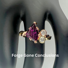 John Dyer Fantasy Cut Purple Garnet Twist Ring