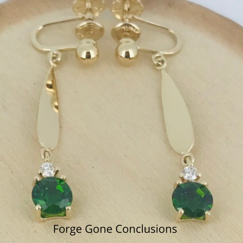 Chrome Diopside Earrings Closeup