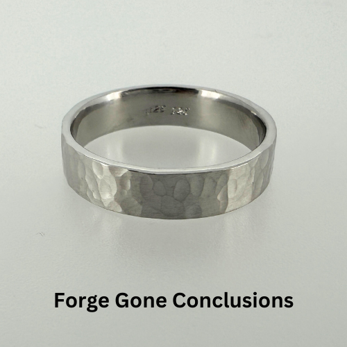 Satin Hammered Finish Ring on white background