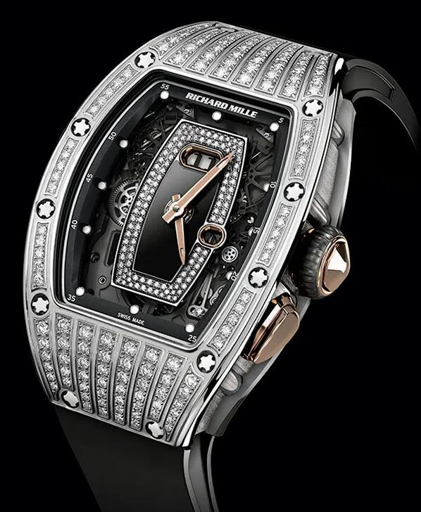 Richard Mille RM 37 White Gold Diamond Black Rubber content media