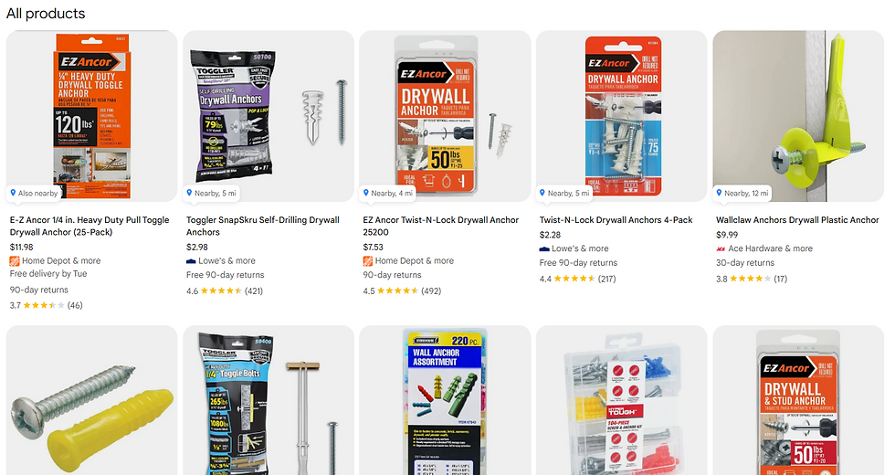 Looking for drywall anchors