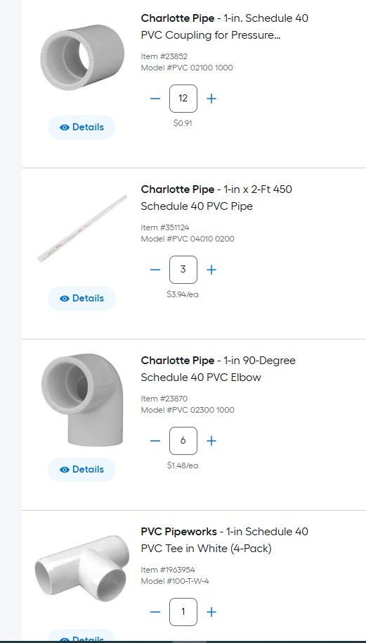 The materials I am going to need