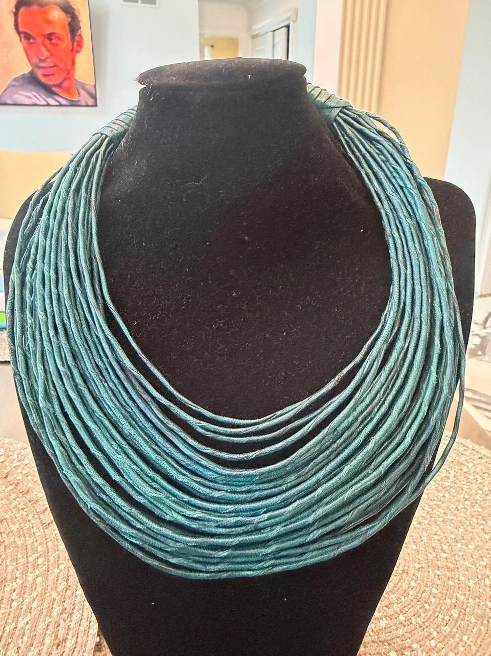 Thumbnail: Multi-Strand Leather African Statement Necklace