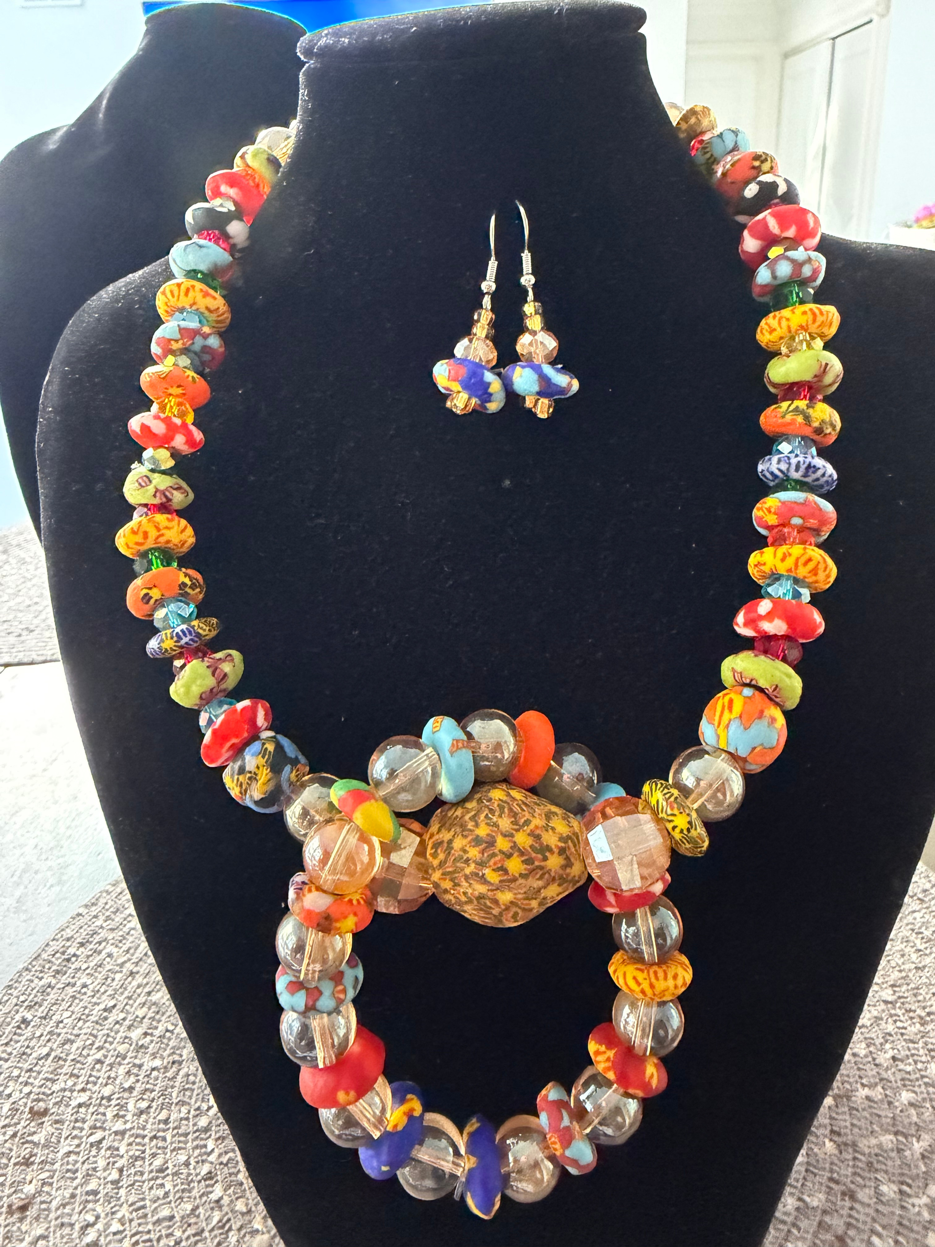 Beaded Multicolor African Necklace Set
