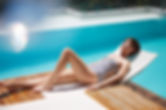 Stylish Woman by Pool