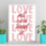 Arte Digital Imagem para Quadro Decorativo para Imprimir com frase All you need is love - Rosa e Vermelho quarto casal amor