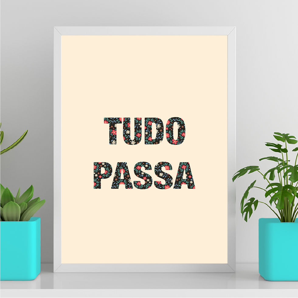 Miniatura: Tudo passa com flores - Fundo Bege
