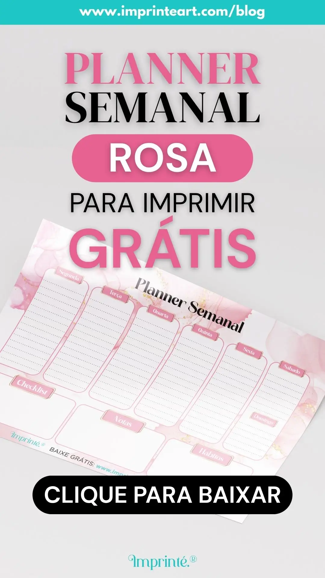 Planner Digital Aquarela Rosa Grátis para Imprimir: Organize-se com Estilo