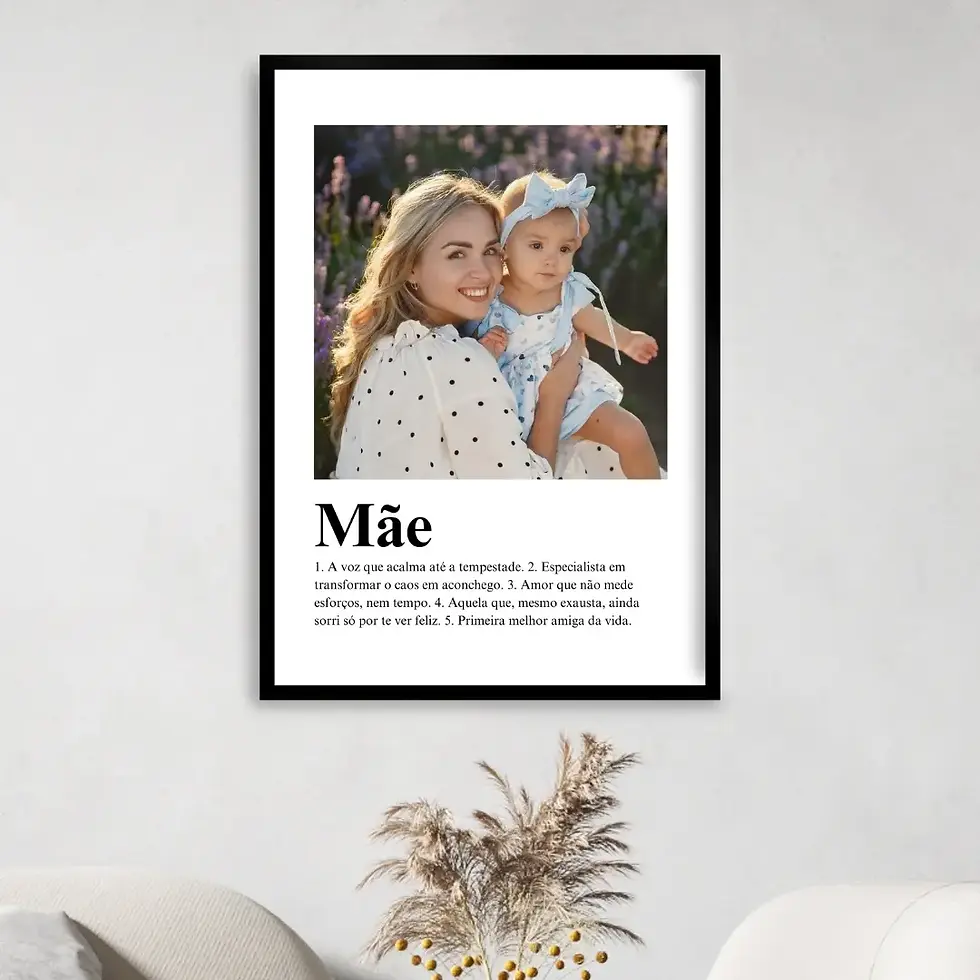 Quadros de Dia das Mães Personalizado com Fotos para Imprimir e Fazer em Casa: Arte Editável no Canva para presente fácil rápido e barato para mãe feito em casa diy simples decoração com foto artesanal como fazer passo a passo com moldura