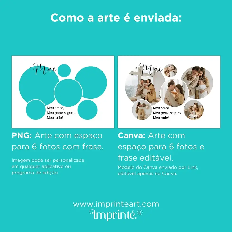 Miniatura: Template para Canva Arte Digital Imagem para Quadro Personalizado de Dia das Mães com fotos presente diy com frase para mãe
