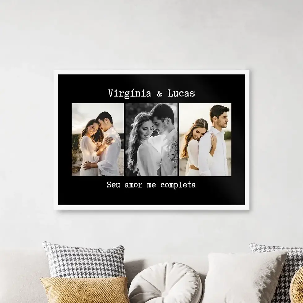 Arte Digital Imagem para Quadro Personalizado com fotos de Presente de Dia dos Namorados barato para imprimir Template Canva