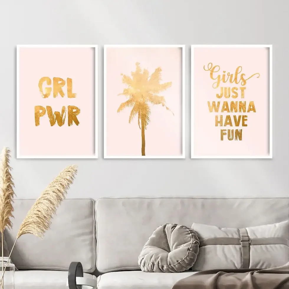 Quadros Rosa para Imprimir e Decorar: Baixe Artes Digitais em Alta Qualidade para quarto feminino decoração rosa delicada decoração barata fácil e rápida girl power rosa e dourado girls just wanna have fun