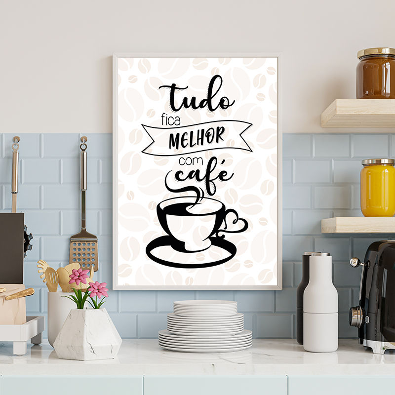 Tudo fica melhor com café - Xícara - Branco