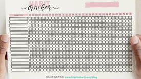 Habit Tracker Grátis para Imprimir: Rosa