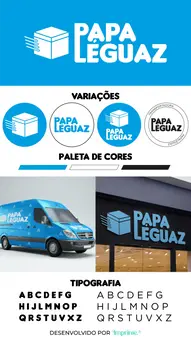 Criação de Logotipo Identidade Visual Logomarca de Entregas de transportadora para logística nas cores azul e branco e preto estilo acessível e rápido