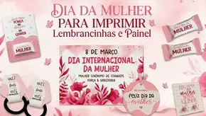 Dia da Mulher para Imprimir: Baixe Grátis Lembrancinhas e Painel