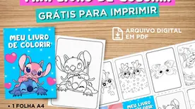 Mini Livro para Colorir Stitch e Angel: Desenhos Prontos para Imprimir e Criar uma Lembrancinha Criativa e Econômica