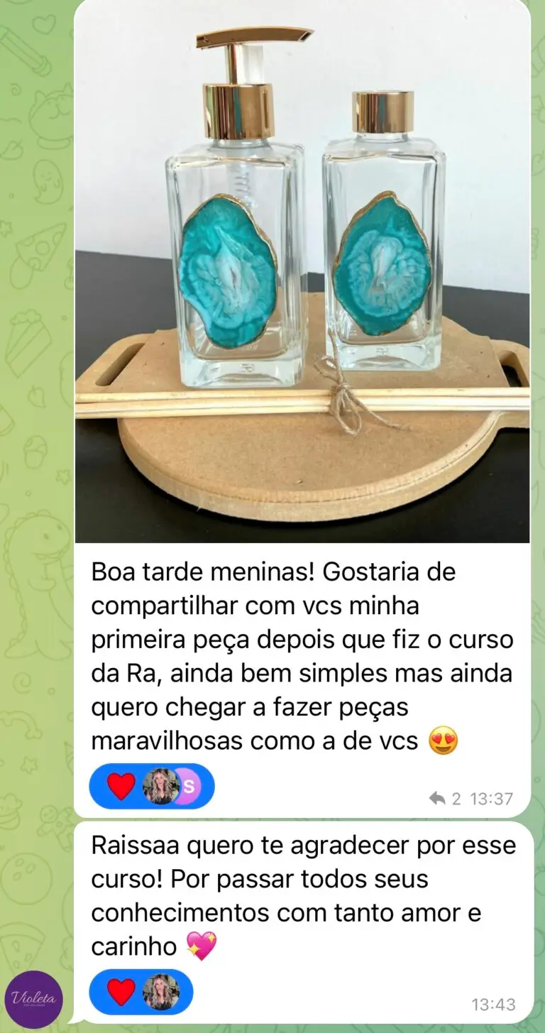 Depoimento de alunas do Curso a escola da resina falando que o curso funciona e é bom