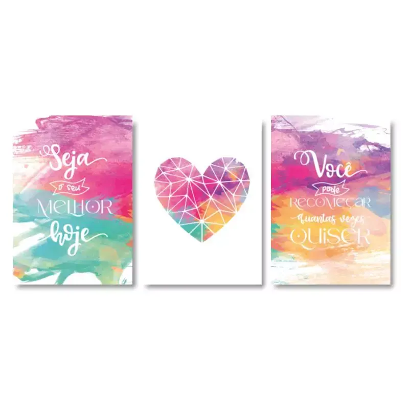 You can start over - Geometric Heart - Be your best today - Watercolor