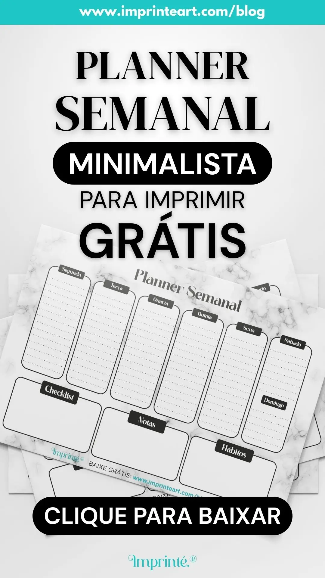 Planner Digital Minimalista Preto e Branco Grátis para Imprimir: Organize-se com Estilo
