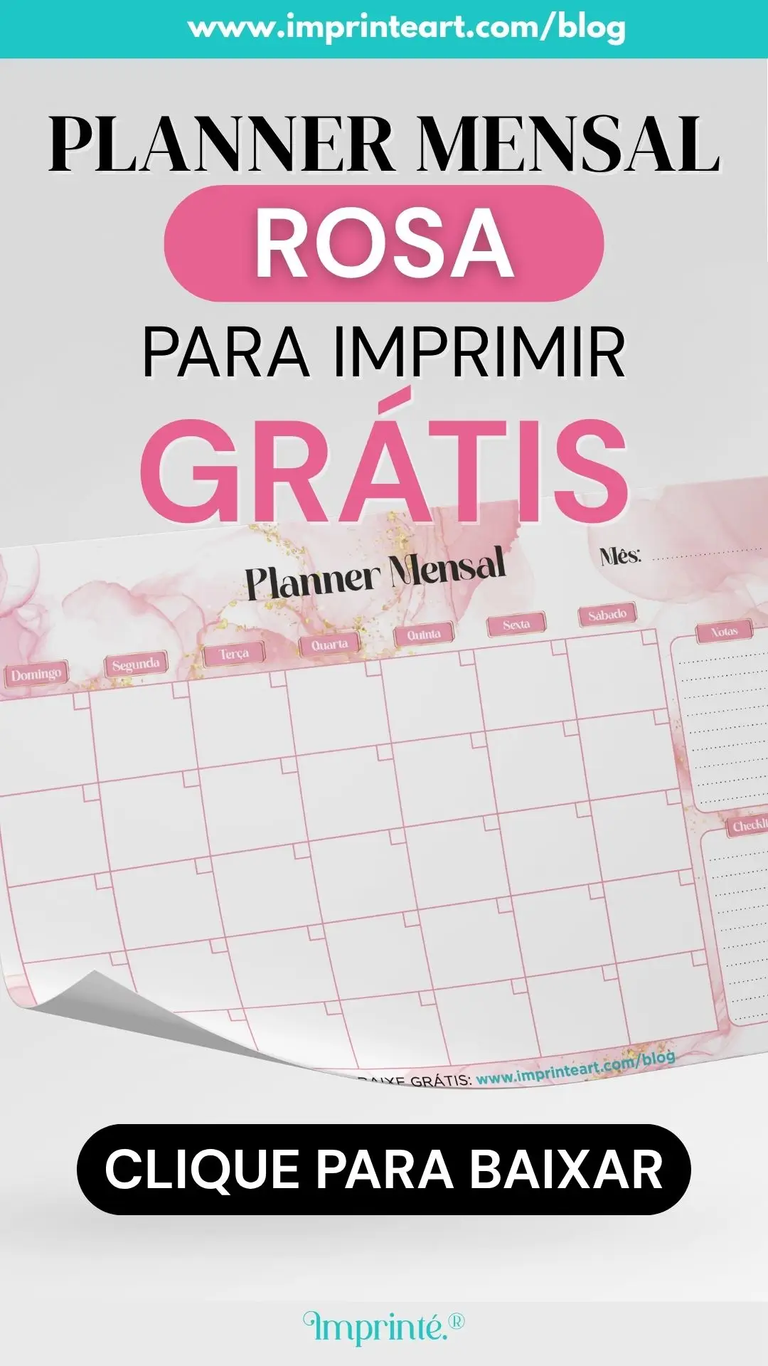 Planner Digital Aquarela Rosa Grátis para Imprimir: Organize-se com Estilo