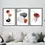 Miniatura: Flor one line - Folha outline - Manchas aquarela abstrato