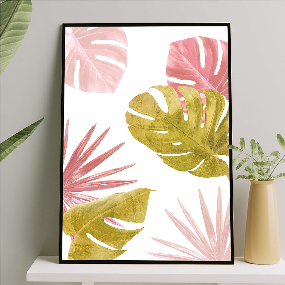 Miniatura: Folhas Rosa e Dourado