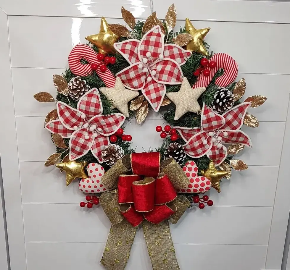 Guirlanda de Natal Artesanal Personalizada DIY Inspiração de Decoração de Natal