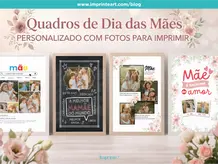 Quadros de Dia das Mães Personalizado com Fotos para Imprimir e Fazer em Casa: Arte Editável no Canva