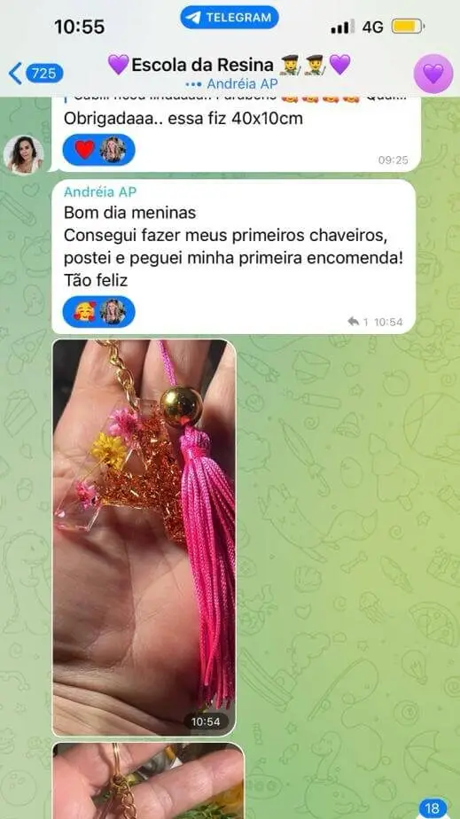 Depoimento de alunas do Curso a escola da resina falando como viver de resina é possível