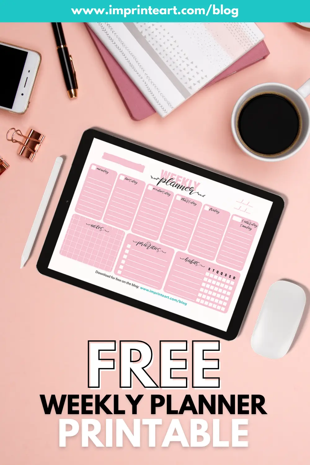 FREE WEEKLY PLANNER PINK PRINTABLE FOR DOWNLOAD
