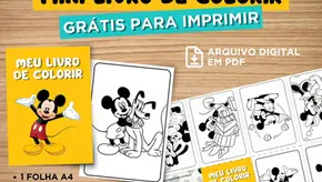 Mini Livro para Colorir do Mickey Mouse: Desenhos Prontos para Imprimir e Criar uma Lembrancinha Criativa e Econômica